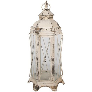 Clayre & Eef Laterne 65 cm Beige Eisen Kerzenhalter