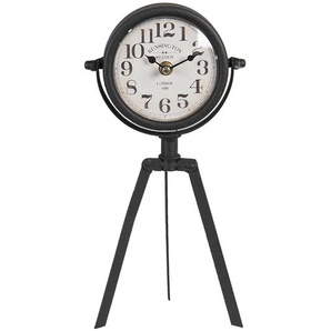 Clayre & Eef Tischuhr 15x5x32 cm Braun Eisen Glas Rund Tischuhren Innen