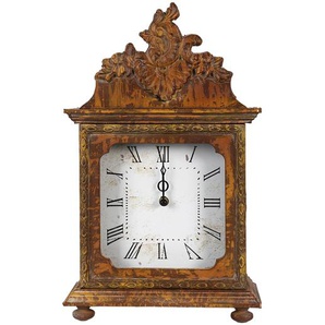 Clayre & Eef Tischuhr 27x12x44 cm Braun Holz Glas Rechteck Tischuhren Innen