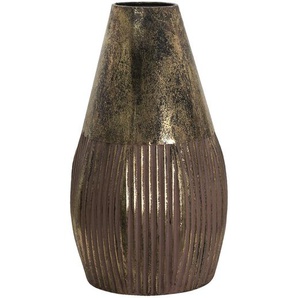 Clayre & Eef Vase Ø 22x38 cm Kupferfarbig Metall Rund Dekoration Vase
