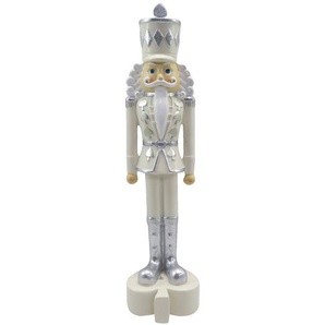 Clayre & Eef Figur Nussknacker 35 cm Beige Silberfarbig Polyresin Weihnachtsdekoration