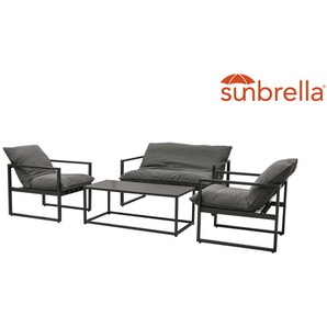 CLEMENTO Coral Loungeset 4tlg. Aluminium/Sunbrella Sooty