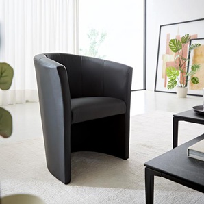 Cocktailsessel Pieder Schwarz Lounge gepolstert Kunstleder, Cocktailsessel