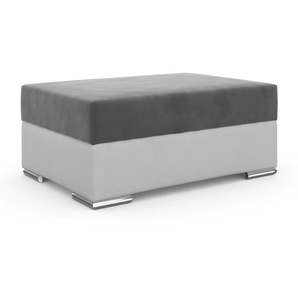 Hocker COLLECTION AB Jo Gr. H: 41 cm, Samt, grau (silbergrau, anthrazit) Sitzhocker mit Federkern