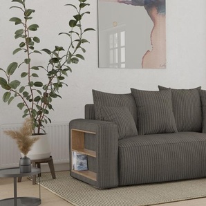 COMFORTINO INDUSTRIAL FURNITURE Ecksofa mit Schlaffunktion und Bettkasten SOLERO – L-Form Sofa, Eckcouch, Schlafsofa mit Stauraum, Couch mit Schlaffunktion Braun Ottomane Rechts