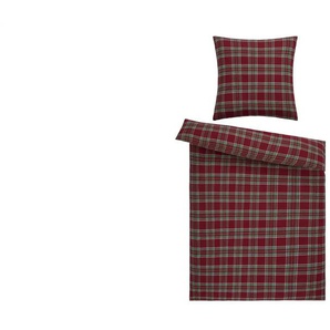 como Biber Bettwäsche Tartan | rot | 135 cm |