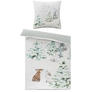 como Biber Wende-Bettwäsche Countryside - grün - Materialmix - 135 cm | Möbel Kraft