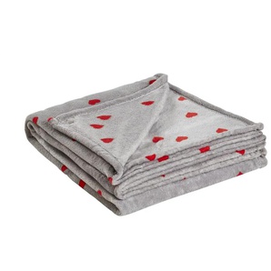 como Coralfleecedecke Herzen ¦ grau ¦ Synthetik ¦ Maße (cm): B: 150