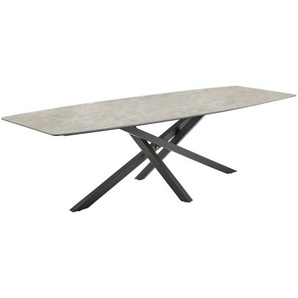 COMO Gartentisch 100x220, Platte: Sintered Stone Beton-Optik, mit Spider Gestell anthrazit