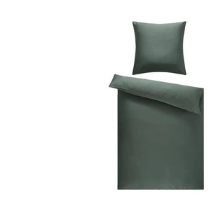 Como Green Satin Bettwäsche Uni - grün - Materialmix - 135 cm | Möbel Kraft