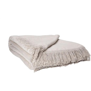 como Kuscheldecke mit Fransen Sophia | beige | 150 cm |