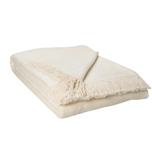 como Kuscheldecke mit Fransen Sophia | beige | 150 cm |