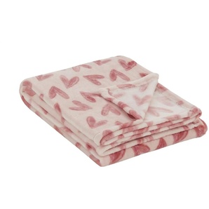 como Plaid  Herzen ¦ rosa/pink ¦ Synthetik ¦ Maße (cm): B: 130