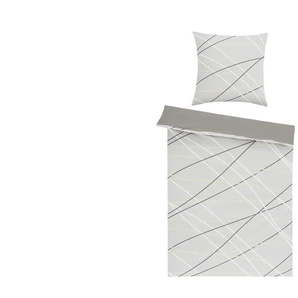 como Renforcé Wende-Bettwäsche Kreuz & Quer - grau - Materialmix - 135 cm | Möbel Kraft