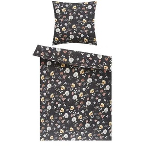 como Satin Bettwäsche Romantic Floral - schwarz - Materialmix - 135 cm | Möbel Kraft
