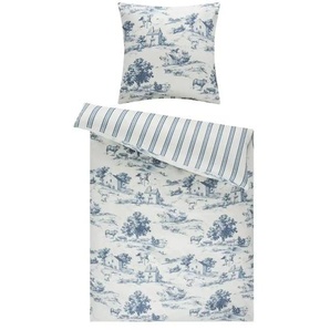 como Satin Wende-Bettwäsche Toile - blau - Materialmix - 135 cm | Möbel Kraft