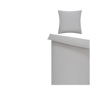 como superior Damast Bettwäsche  Streifen ¦ silber ¦ Maße (cm): B: 155