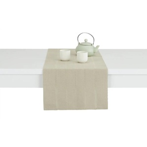 como Tischläufer Uni - beige - Leinen - 40 cm | Möbel Kraft