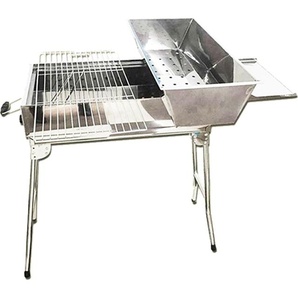 Compar Mangal Grill Edelstahl 0,8mm H76,5B61xT30cm Edelstahlgrill BBQ Schaschlik 89980003