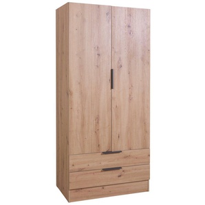 Composad Garderobenschrank Espresso,Kleiderschrank, Raumsparschrank, Multifunktionsschrank (1-St) mit 2 Türen und 2 Schubladen