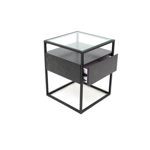Concept Bozen III Beistelltisch Klarglas mit Schublade