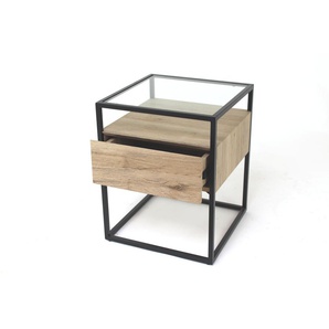 Concept Bozen III Beistelltisch Klarglas mit Schublade