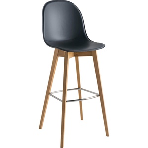 4-Fußstuhl CONNUBIA Academy W CB/1673-LHS / -V_P19W Stühle Gr. B/H/T: 50 cm x 121 cm x 50 cm, Leder, Massivholz, grau (grau r16, natur) 4-Fuß-Stühle Stühle