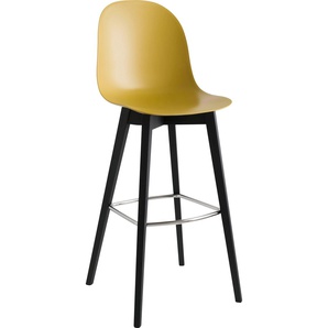 4-Fußstuhl CONNUBIA Academy W CB/1673_P15L Stühle Gr. B/H/T: 50 cm x 120 cm x 50 cm, Kunststoffgewebe, Massivholz, gelb (senfgelb matt p973, schwarz) 4-Fuß-Stühle Stühle
