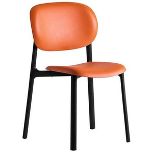 Connubia Stuhl, Orange, Schwarz, Kunststoff, 53x82x53 cm, stapelbar, Esszimmer, Stühle, Esszimmerstühle, Schalenstühle