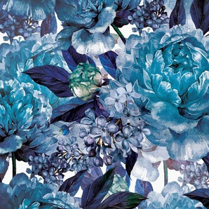 Consalnet Vliestapete Blaues Muster mit Blume, floral