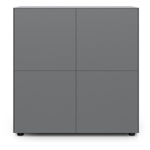 Container Connect MDF außen graphit/innen weiß matt lackiert grau, Designer form1, 102x100x48 cm
