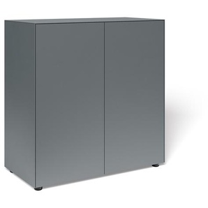 Container mit 2 Türen Connect MDF graphit matt lackiert grau, Designer form1, 102x100x48 cm