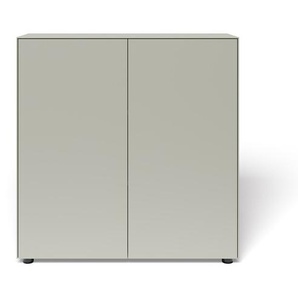 Container mit 2 Türen Connect MDF stone matt lackiert grau, Designer form1, 102x100x48 cm
