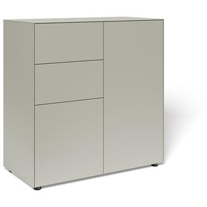 Container mit 2 Türen und 2 Schubladen Connect MDF stone matt lackiert grau, Designer form1, 102x100x48 cm