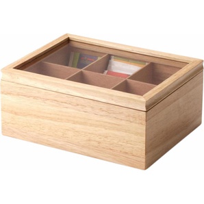 Teebox CONTINENTA Lebensmittelaufbewahrungsbehälter Gr. B/H/L: 17,5 cm x 10 cm x 23 cm, beige (natur) Kaffeedosen, Teedosen Keksdosen Handarbeit