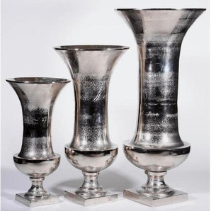 Cor Mulder Vase, Silber, Metall, 23.5x48x23.5 cm, zum Stellen, auch für frische Blumen geeignet, Dekoration, Vasen, Metallvasen