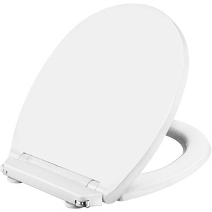 CORNAT WC-Sitz Klassisch weißer Look - Pflegeleichter Duroplast - Quick up, Clean Funktion - Absenkautomatik - Montage von oben / Toilettensitz