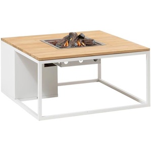 Cosiloft 100 Feuertisch  Weiß / Teak