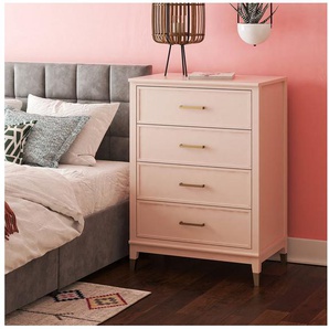 CosmoLiving by Cosmopolitan Kommode Westerleigh, mit 4 Schubladen, MDF, Beine aus Massivholz, Höhe 106 cm, Breite 76 cm