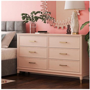 CosmoLiving by Cosmopolitan Kommode Westerleigh, mit 6 Schubladen, MDF, Beine aus Massivholz, Höhe 85 cm, Breite 145 cm