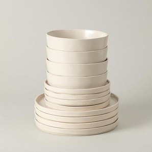 Costa Nova Kombiservice Lagoa, Perlmutt, Keramik, 12-teilig, Handmade in Europe, Essen & Trinken, Geschirr, Geschirr-Sets, Kombiservice