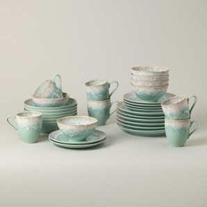 Costa Nova Kombiservice Taormina, Türkis, Keramik, 30-teilig, 410 ml,410 ml,650 ml, Handmade in Europe, Essen & Trinken, Geschirr, Geschirr-Sets, Kombiservice