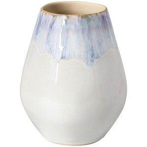 Costa Nova Vase, Hellblau, Weiß, Keramik, oval, 19.6 cm, Handmade in Europe, handgemacht, Dekoration, Vasen, Keramikvasen