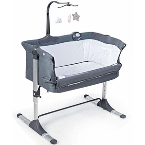 Costway - 2 in 1 Beistellbett & Babybett breit-, neigungs- und hoehenverstellbar, Kinderbett mit Spielbogen und Spieluhr, Reisebett inkl. Matratze