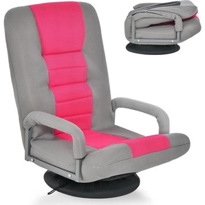 Costway - Bodenstuhl 360° drehbar, Bodensessel mit 6-Fach Verstellbarer Rückenlehne, Game Sessel gepolstert, Bodensofa Meditationsstuhl bis 140kg