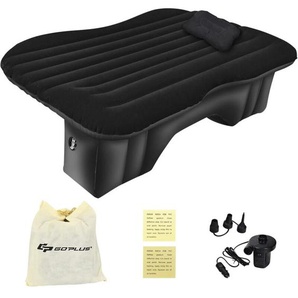 Costway - Luftmatratze für Autos, 142 x 91 x 48 cm, Aufblasbares Luftbett mit 12V/75W Pumpe und Tasche, Aufblasbare Matratze für Camping Reisen,