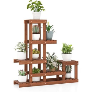 Costway - Pflanzenregal mit 6 Ebenen, Blumenregal Holz, Blumenständer, Blumentreppe, Pflanzentreppe, Holzregal, Pflanzenständer für Balkon, Garten,