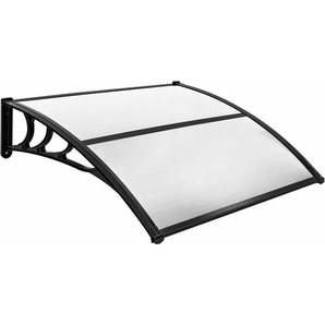 Costway - Vordach für Haustür 122 x 99 cm, Überdachung aus Aluminium und Polycarbonat, Transparentes Pultbogenvordach, Haustürvordach, Pultvordach,