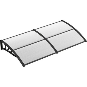COSTWAY Vordach für Haustür 199 x 99 cm, Überdachung aus Aluminium und Polycarbonat, Transparentes Pultbogenvordach, Haustürvordach, Pultvordach,