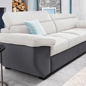 2,5-Sitzer COTTA Sofas Gr. B/H/T: 214 cm x 74 cm x 103 cm, Kunstleder SOFTLUX-Struktur, mit Kopfteilverstellung, lila (fango, pearl) 2-Sitzer Sofas